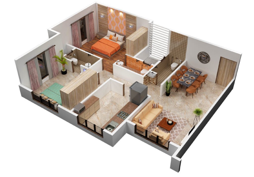 1bhk-3d-plan